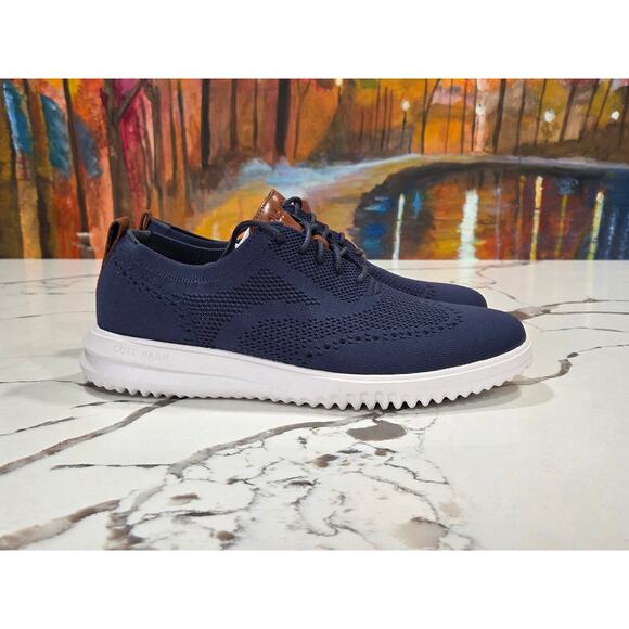 Cole Haan Grand+ Stitchlite Wing Oxford Size 9.5 Wide Marine Blue Nimbus C37369 main image 6